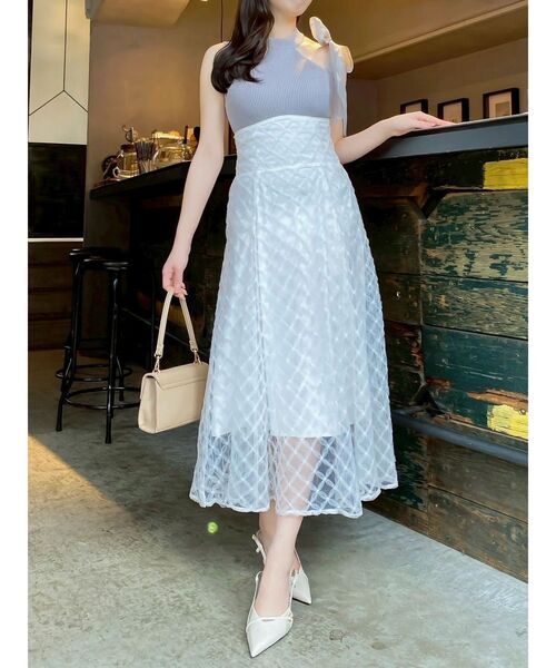 ニット セーター ワンショルリボンノースリトップス レディース dazzlin ニット セーター ワンショルリボンノースリトップス