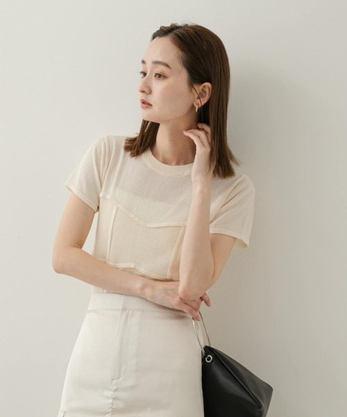 BSB 売れ筋商品|||ビーエスビー ニット&セーター アウター レディース Sweaters Beige B.C STOCK ニット セーター ウォッシャブル / 襟付きメッシュ