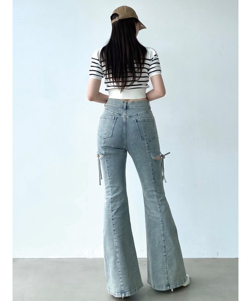 ジーンズ デニム デニムパンツ 「追加生産分」カットアウトリボンデニムパンツ レディース | RESEXXY | 18