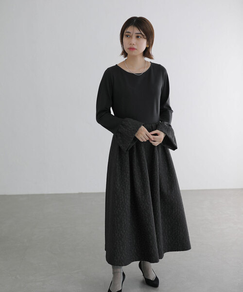 「La TOTALITE」 ドッキングワンピース 36 ベージュ レディース_画像2