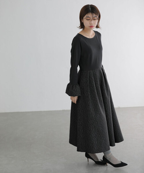 「La TOTALITE」 ドッキングワンピース 36 ベージュ レディース_画像3