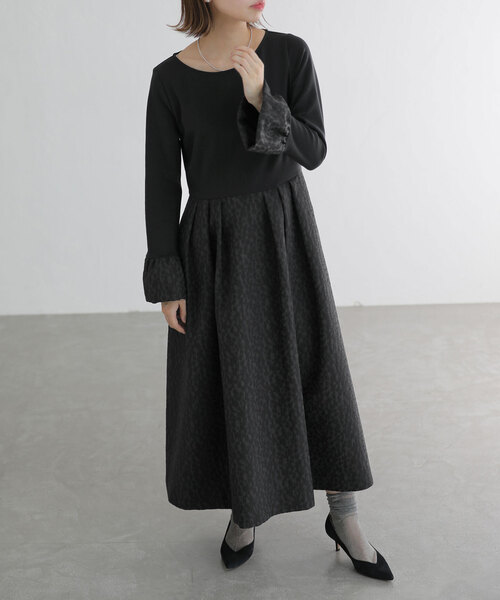 「La TOTALITE」 ドッキングワンピース 36 ベージュ レディース_画像5