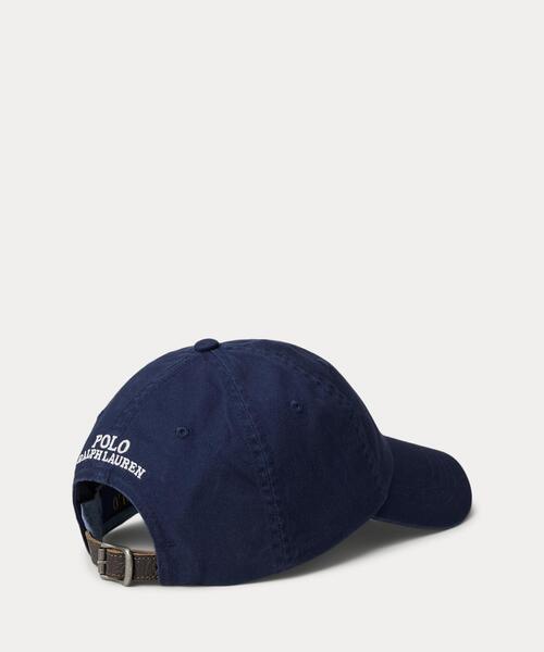 POLO ネイビー キャップ ポロ コットン チノ ベースボール キャップ ネイビー｜ポロ
