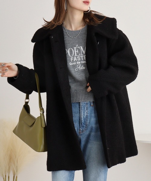 「FUNALIVE」 ステンカラーコート L ブルー レディース_画像5