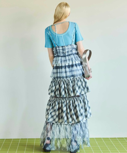 メゾンスペシャル　 Plaid Tiered Dress Plaid Tiered Dress