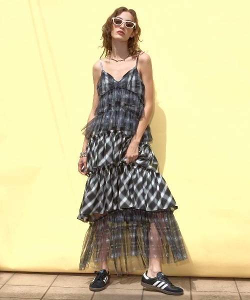 maisonspecial メゾンスペシャル チェック柄 ノースリーブワンピース MAISON SPECIAL ワンピース Checked Maxidresses/チェックマキシ