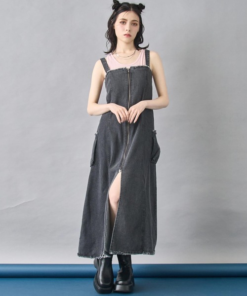 ANAP（アナップ） ワンピース ZIP デニム フレアワンピース : ZOZOTOWN 