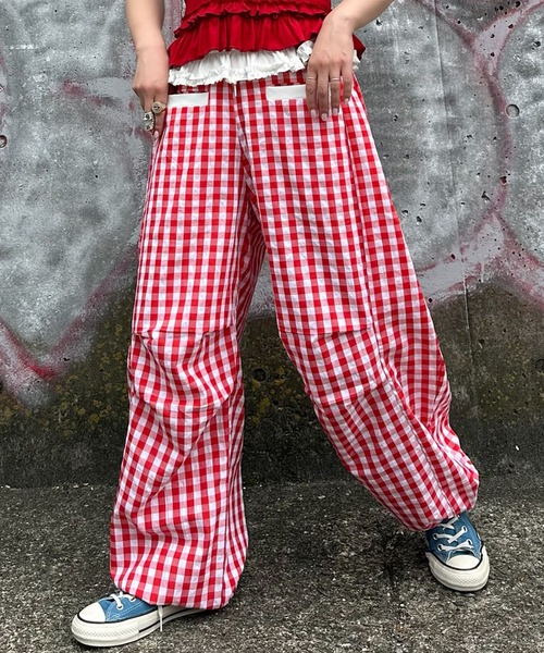 Alley Tokyo パンツ いろんな柄パラシュートパンツ レディース