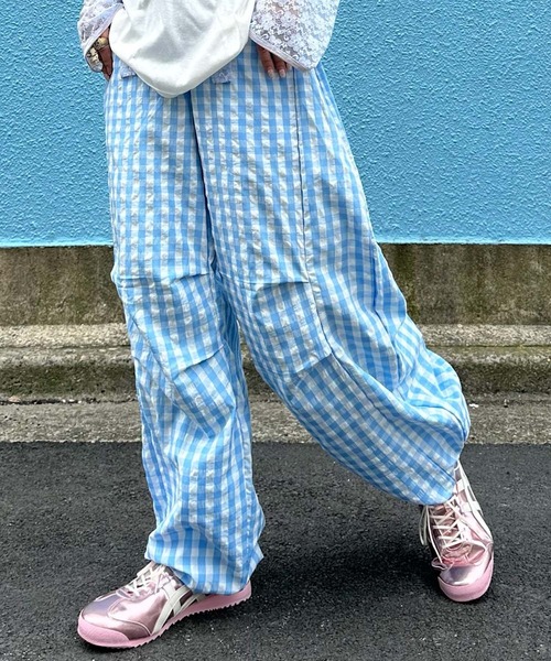Alley Tokyo パンツ いろんな柄パラシュートパンツ レディース