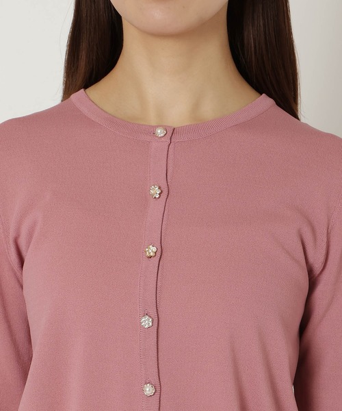 Rose Tiara（ローズティアラ） カーディガン ビジューボタンニット