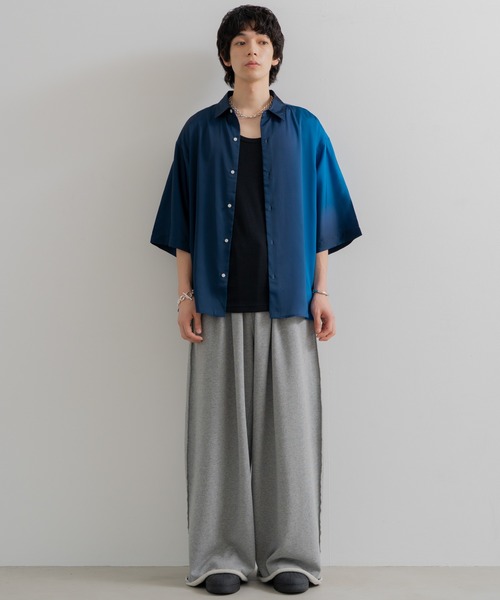 SINSS 「SINSS」 7分袖シャツ LARGE ブルー メンズ : ZOZOTOWN