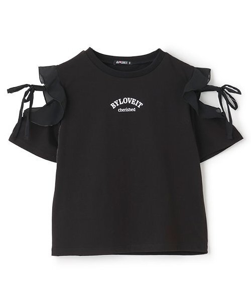 by LOVEiT tシャツ 「接触冷感」肩リボンバックハートTシャツ