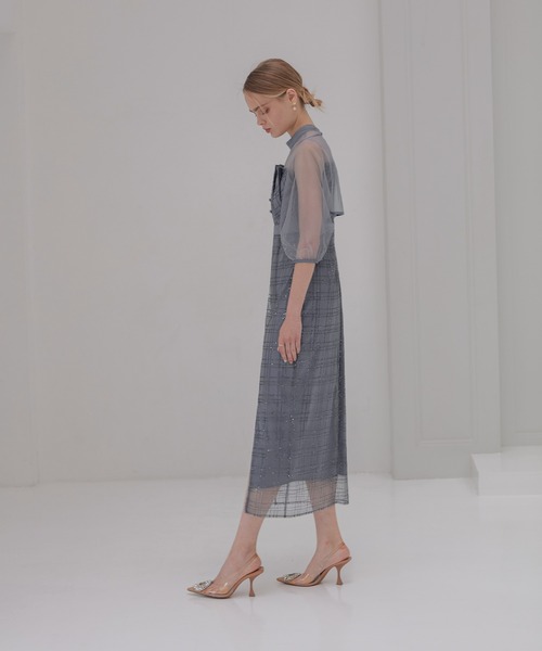 Leja（レジャ） ドレス 「LEJA」ラメチェックチュールボレロIライン