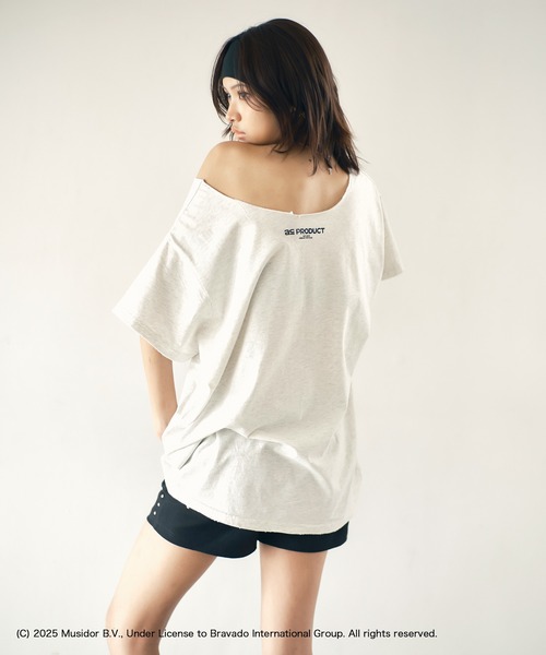 tシャツ 「The Rolling Stones」カットオフオーバーサイズTシャツ レディース ACLENT tシャツ 「The Rolling Stones」カットオフオーバー