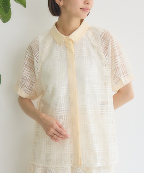 ブラウス シャツ 「KATHARINE ROSS」シアーチェックシャツ レディース KATHARINE ROSS ブラウス シャツ 「KATHARINE ROSS」シアー