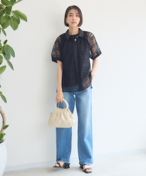 ブラウス シャツ 「KATHARINE ROSS」シアーチェックシャツ レディース KATHARINE ROSS ブラウス シャツ 「KATHARINE ROSS」シアー