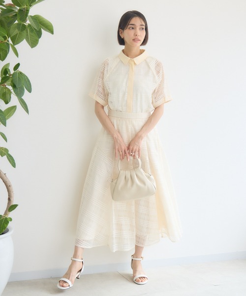 【erika】キャサリンロス　ニット　白　半袖　シアー　ストライプ KATHARINE ROSS - 【値下げ！美品】キャサリンロス ニット 白