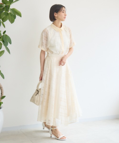 ブラウス シャツ 「KATHARINE ROSS」シアーチェックシャツ レディース KATHARINE ROSS ブラウス シャツ 「KATHARINE ROSS」シアー