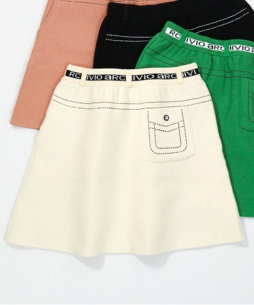 archivio（アルチビオ） スカート 「LADIES」ステッチ風プリントニット