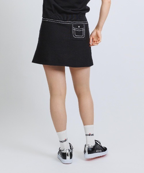 archivio（アルチビオ） スカート 「LADIES」ステッチ風プリントニット