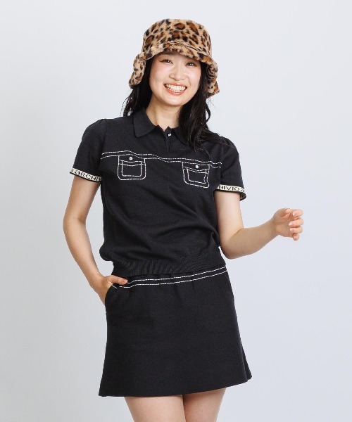 archivio ロゴプリント スカート archivio（アルチビオ） スカート 「LADIES」ステッチ風プリントニット