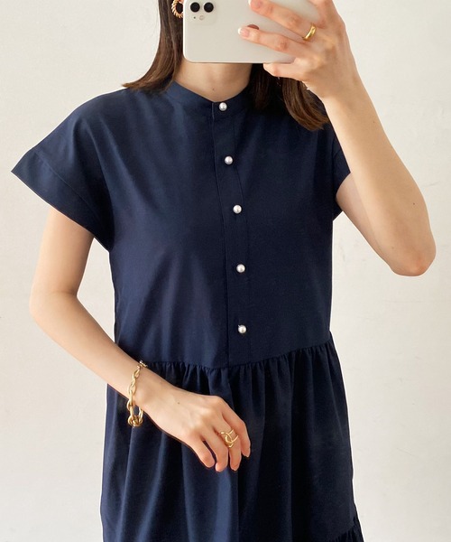 「Emma Taylor」 半袖ワンピース FREE ネイビー レディース_画像2