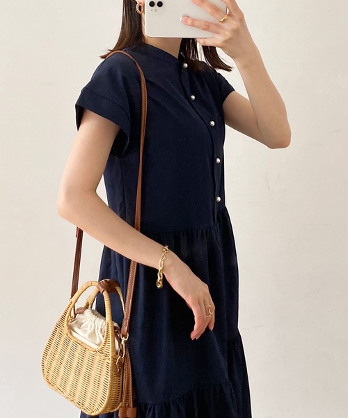 「Emma Taylor」 半袖ワンピース FREE ネイビー レディース_画像8