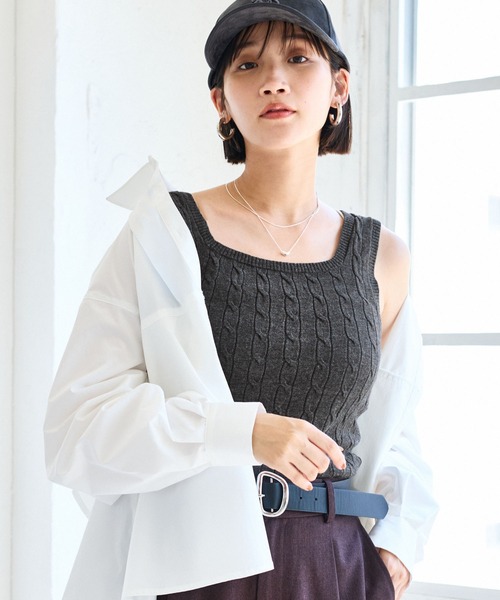美品 DEUXIEME CLASSE 2way リブニットタンクトップ rib タンク（タンクトップ）｜Deuxieme Classe（ドゥーズィエム クラス
