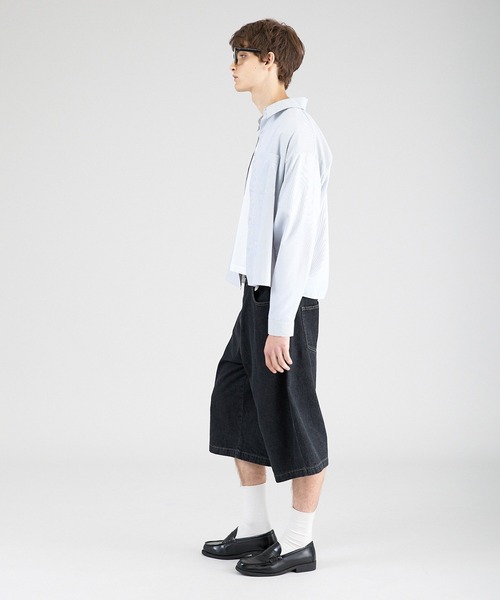 Regen Glanz シャツ basic cropped stripe shirt/ベーシッククロップド