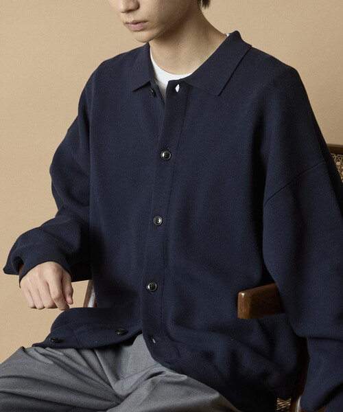 カーディガン 限定展開 Relax Fit スウェットライク ポロカラー カーディガン メンズ | FREAK'S STORE | 24