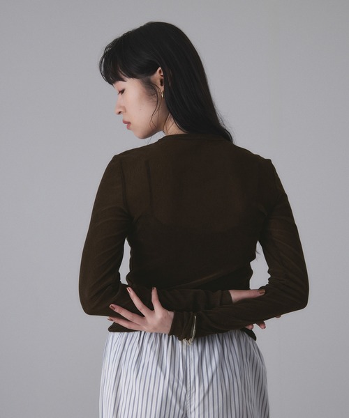 ADAM ET ROPE' tシャツ フロッキーチュールクルーネックプル
