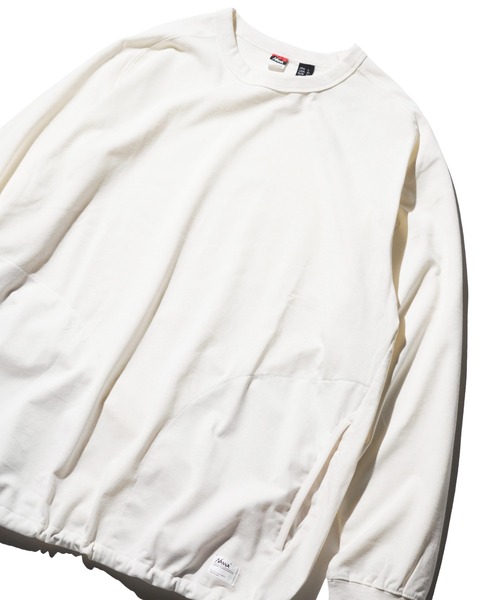 Aooo オーバーサイズロングスリーブTシャツ Lサイズ ホワイト 白 ロンT NANGA（ナンガ） エコハイブリッド オーバーサイズ ロングスリーブT