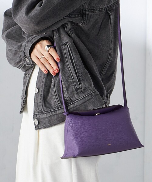 新品タグ付き TOV トーヴ CROSS SHLD ショルダーバッグ 本革製 紫 tov（トーヴ） ショルダーバッグ ONE SIZE パープル レディース