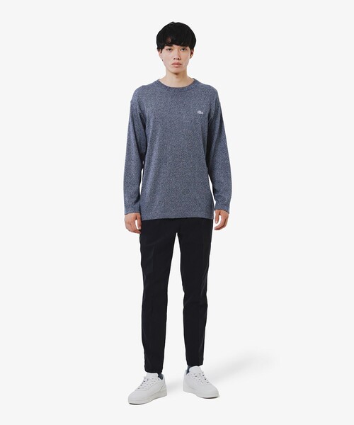 【グレー】スリムフィット ウールライクストレッチスラックス LACOSTE（ラコステ） スラックス スリムフィット ウールライク