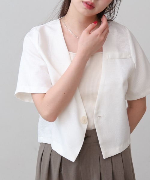 「Bab」 ノーカラージャケット M ピンク レディース_画像3