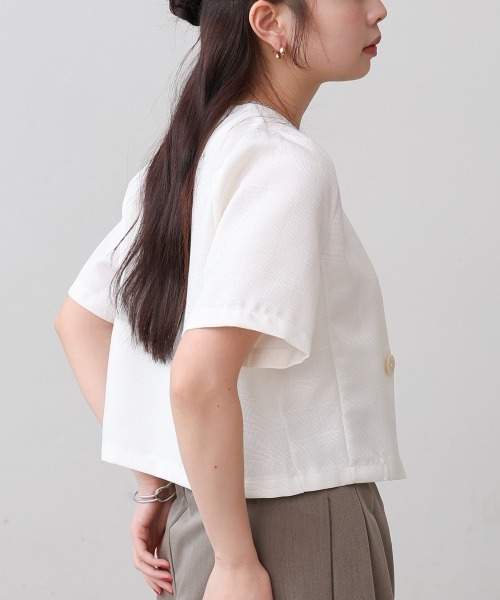 「Bab」 ノーカラージャケット M ピンク レディース_画像7