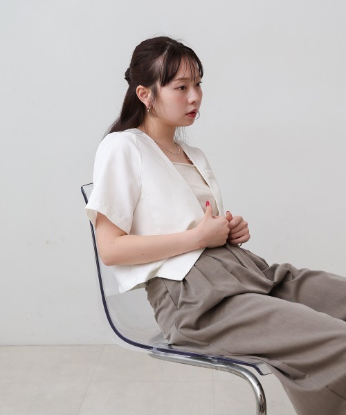 「Bab」 ノーカラージャケット M ピンク レディース_画像9