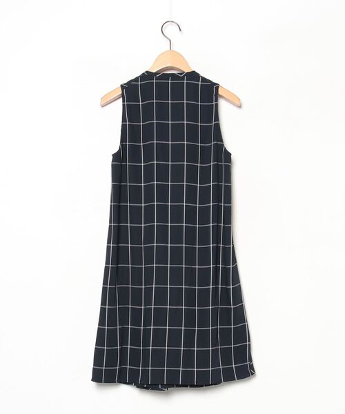 「ALLSAINTS」 チェック柄ノースリーブワンピース 0 ネイビー レディース_画像2