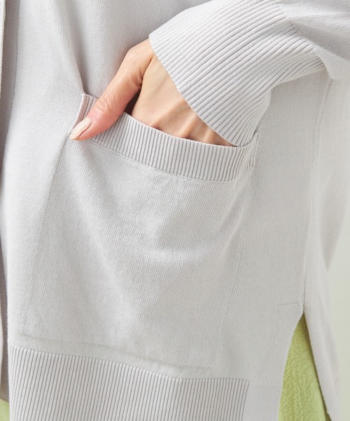 「Petit Honfleur」 ニットカーディガン M グレー レディース_画像4