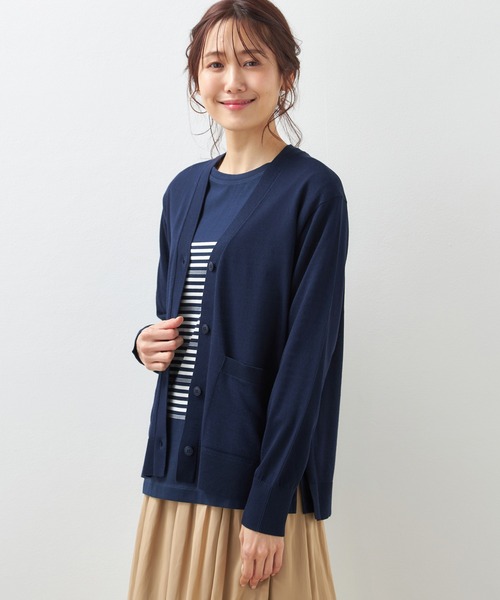 「Petit Honfleur」 ニットカーディガン M グレー レディース_画像7