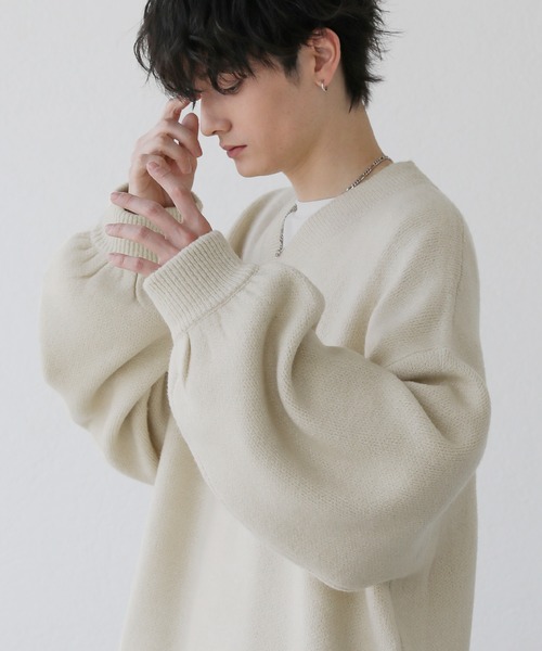 「LILL」 長袖ニット L オフホワイト メンズ_画像4