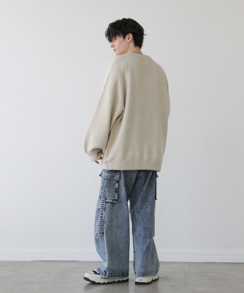 「LILL」 長袖ニット L オフホワイト メンズ_画像9