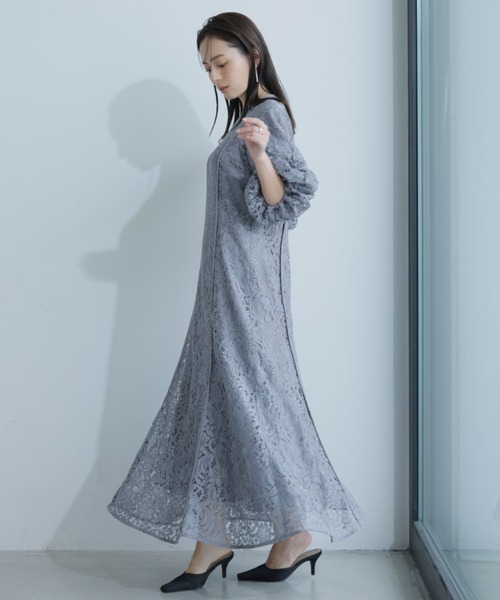 「anuans」 半袖ワンピース MEDIUM アイボリー レディースの画像