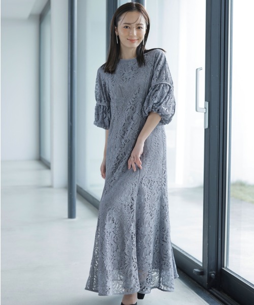 「anuans」 半袖ワンピース MEDIUM アイボリー レディースの画像