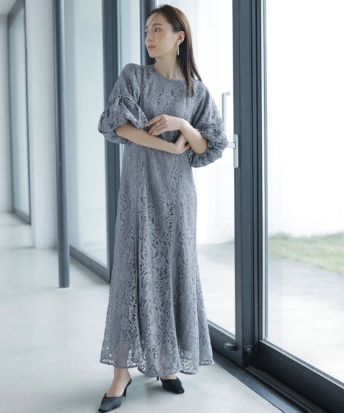 「anuans」 半袖ワンピース MEDIUM アイボリー レディースの画像