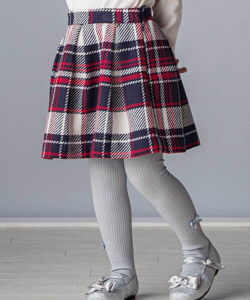 Tartine et Chocolat スカート 「日本製」「お揃い」ウールチェック