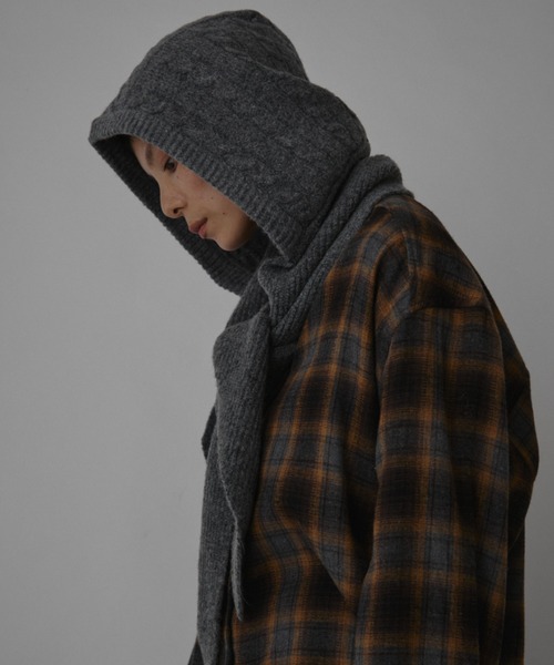 VION ストール マフラー Cable Knit Hood Muffler / ケーブルニット