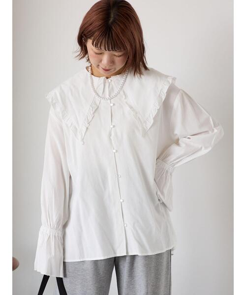 ehka sopo（エヘカソポ） ブラウス シャツ ビックカラーブラウス