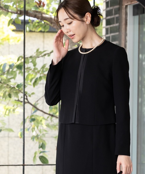 MAISONCOMFY セットアップ 「洗える喪服」ノーカラージャケット