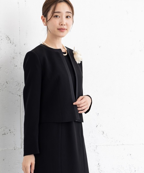 MAISONCOMFY セットアップ 「洗える喪服」ノーカラージャケット